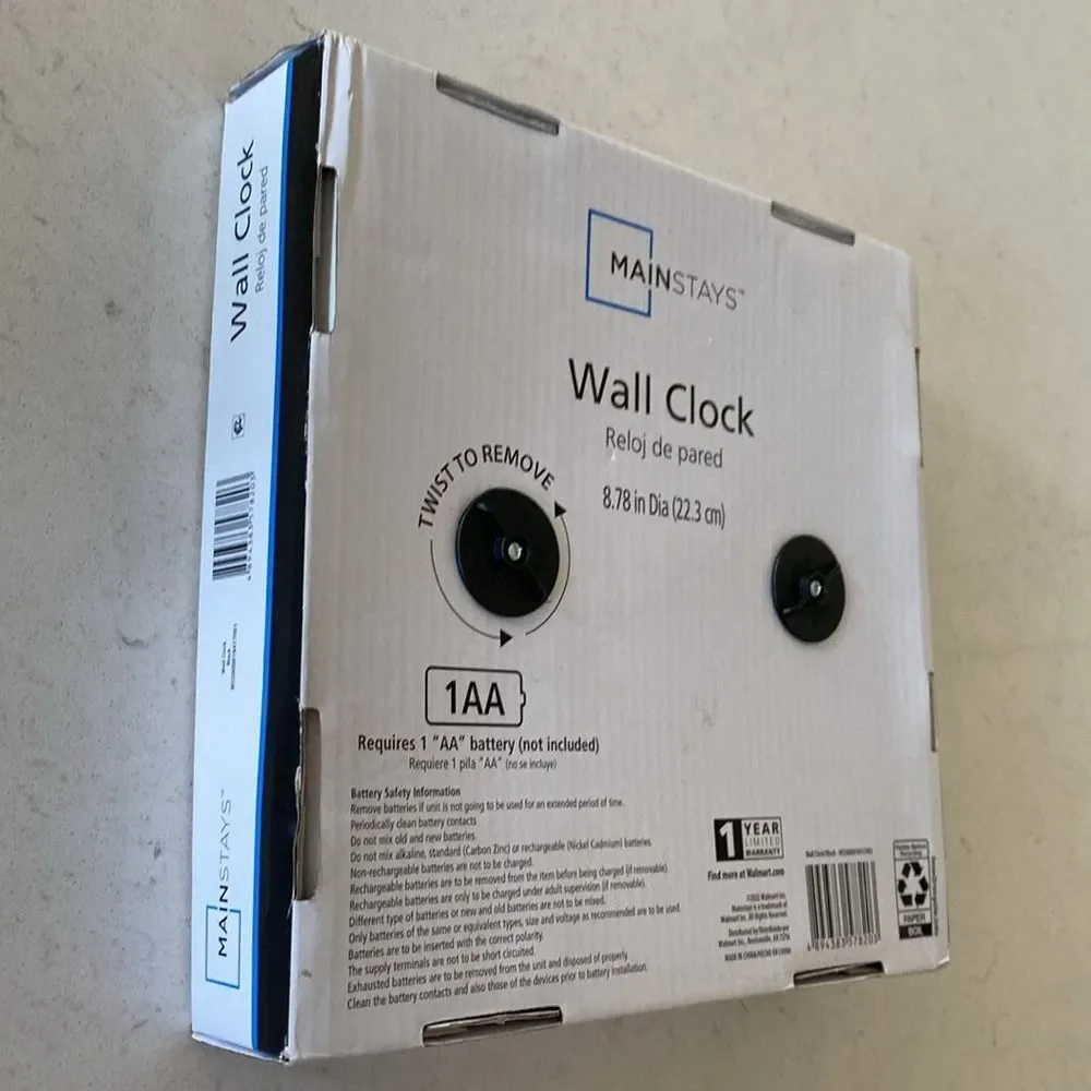 Mainstays Black Wall‎ Clock